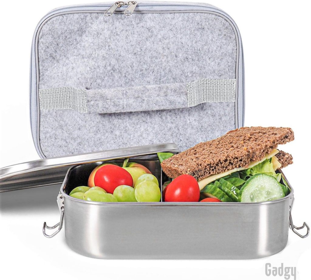 duurzaam broodtrommel - Gadgy Lunchbox RVS met Koeltas