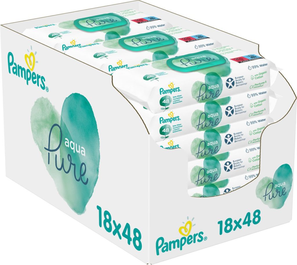 Duurzame billendoekjes, pampers aqua pure billendoekjes